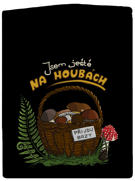 Na houbách pánská mikina na zip Black