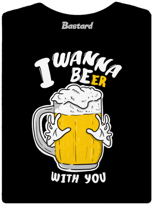 I wanna beer dámské tričko s lemem Black