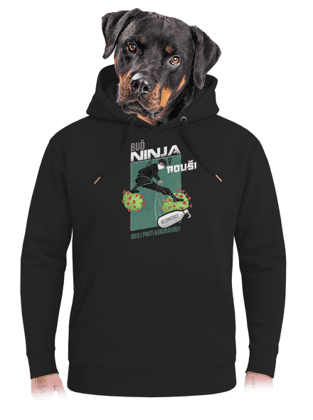 Ninja v rouši unisex mikina premium Dark Black