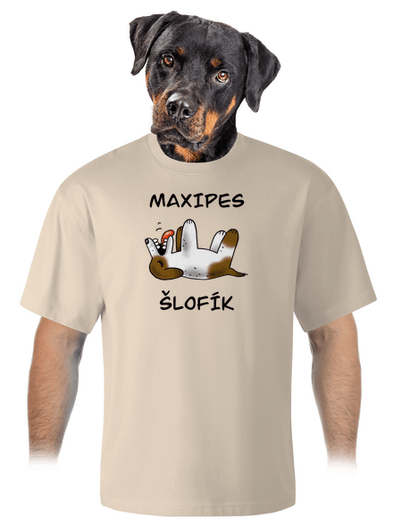 Maxipes Šlofík unisex tričko oversized Almond