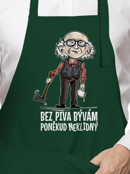 Neklidný bez piva zástěra Bottle Green