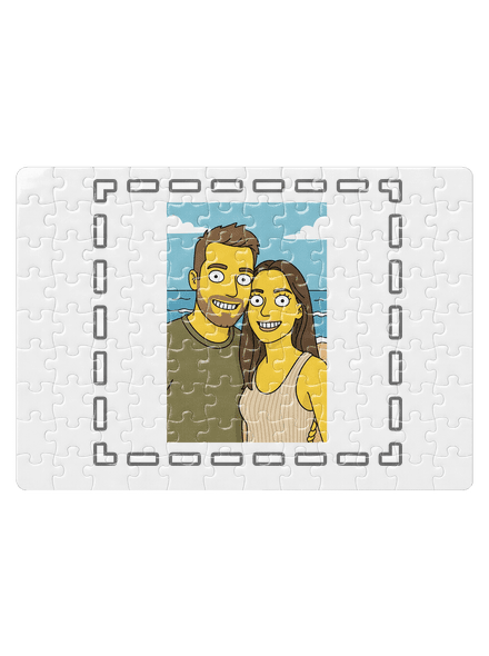 Simpsonovi z vlastní fotky puzzle White