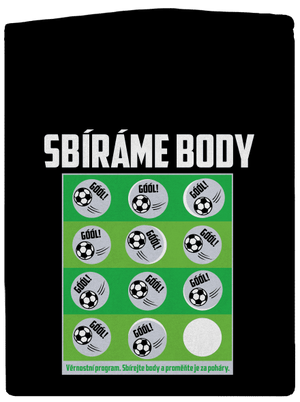 Sbíráme body - fotbal pánská mikina na zip Black