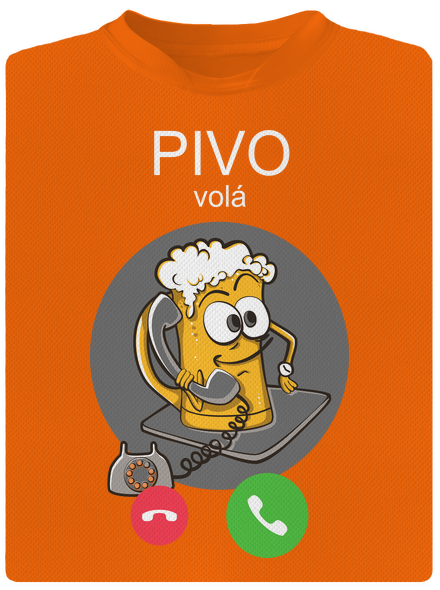 Pivo volá pánské sportovní tričko Neon Orange