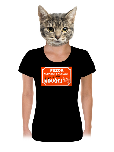 Pozor, nesahat dámské tričko Black