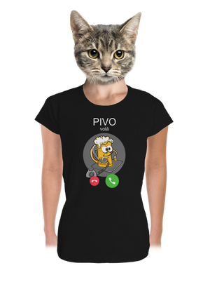 Pivo volá dámské tričko premium Black