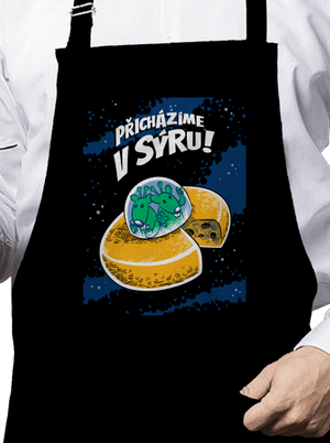 Přicházíme v sýru zástěra Black