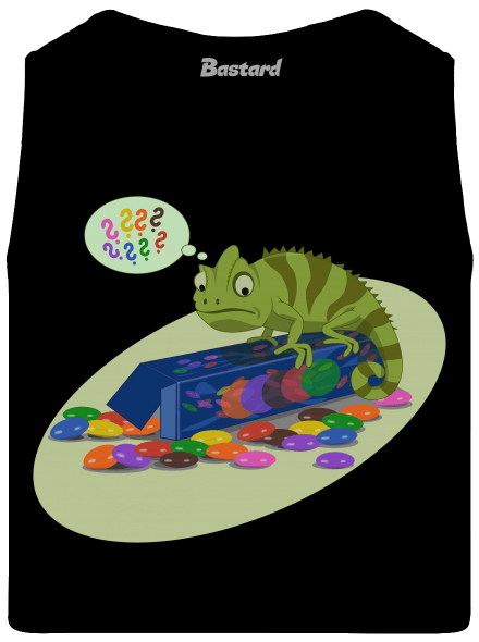 Zmatený chameleon pánské tílko Black
