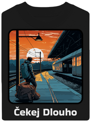 Čekej dlouho unisex mikina bez kapuce Black