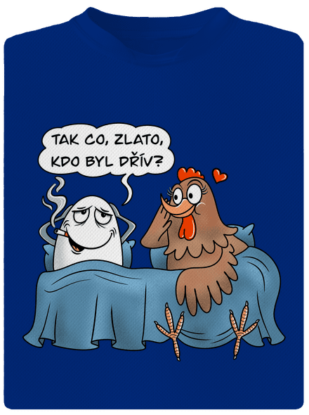 Kdo byl dřív pánské sportovní tričko Royal Blue Mal