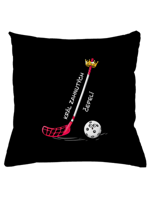 Král zahnutých čepelí - florbal polštář Black