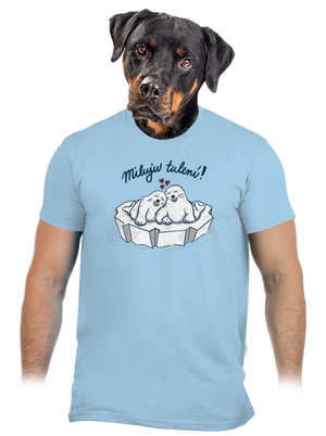 Miluju tulení pánské tričko Sky Blue