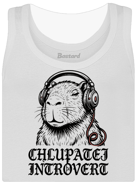 Chlupatej introvert dámské tílko klasické White