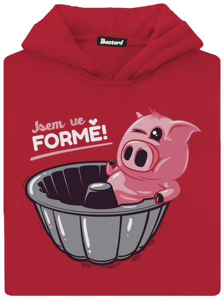 Ve formě dětská mikina klokanka Fire Red