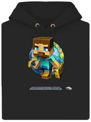 B17: Minecraft unisex mikina premium Dark Black