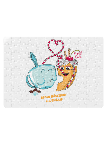 Spolu nám život chutná líp puzzle White