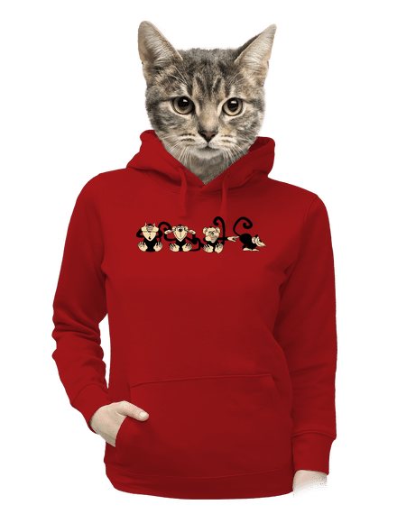 Opice dámská mikina klokanka Red Mal