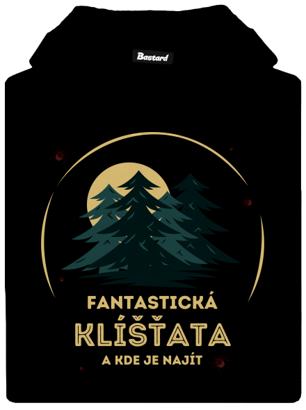 Fantastická klíšťata pánská mikina klokanka Black