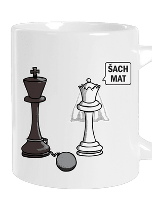 Šach mat velký hrnek White