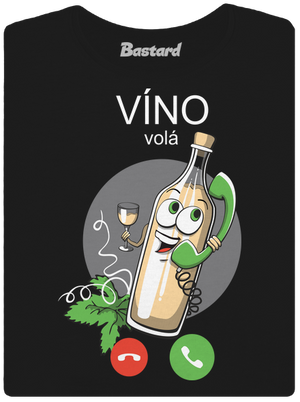 Bílé víno volá dámské tričko Black