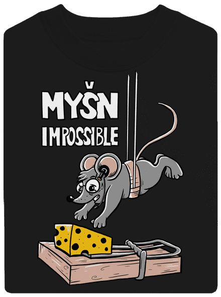 Myšn Impossible unisex mikina bez kapuce Black