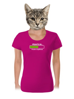 Přemýšlím dámské tričko Fuchsia Red