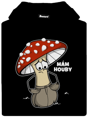Mám houby pánská mikina klokanka Black