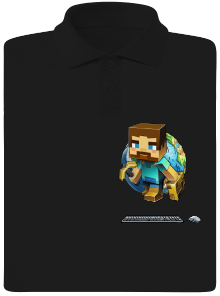 B17: Minecraft pánská polokošile Black