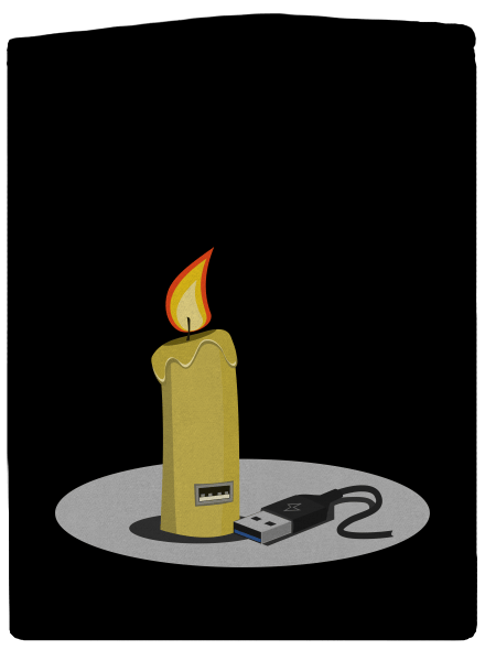USB svíčka pánská mikina na zip Black