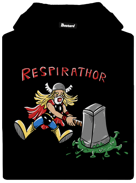 Respirathor pánská mikina klokanka Black