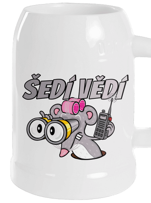 Šedí vědí - myš půllitr White