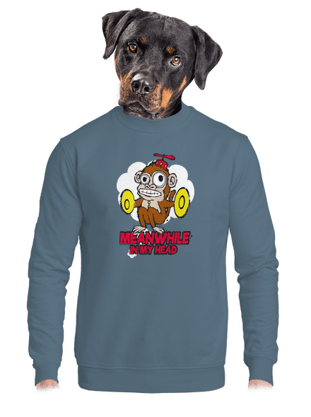 Monkey in my head unisex mikina bez kapuce Nordic Blue