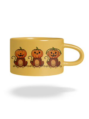 Halloween opičky hrnek makronka Yellow Macaron