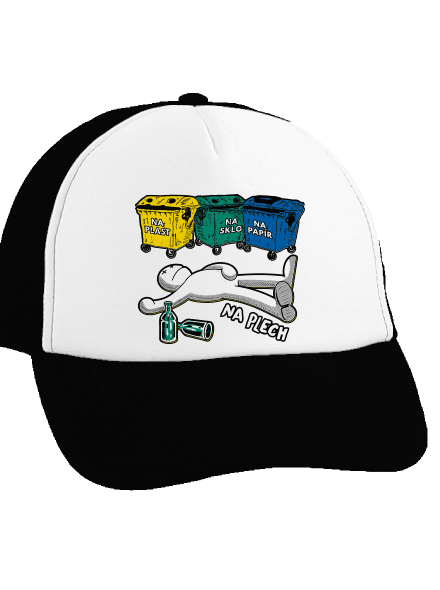 Tříděný odpad kšiltovka truckerka Black cap