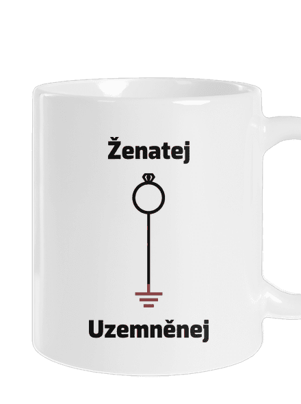Ženatej a uzemněnej klasický hrnek White