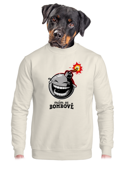 Mám se bombově unisex mikina bez kapuce Off White