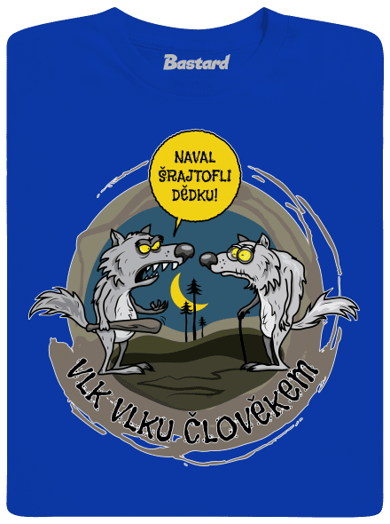 Vlk vlku člověkem pánské tričko Royal Blue