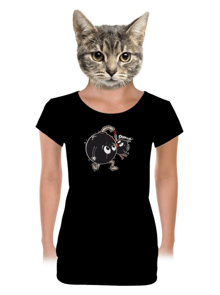 Bomby dámské tričko s lemem Black