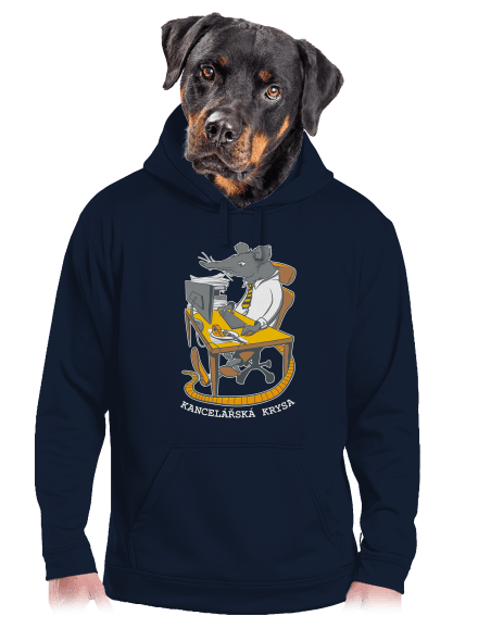 Kancelářská krysa pánská mikina klokanka Navy