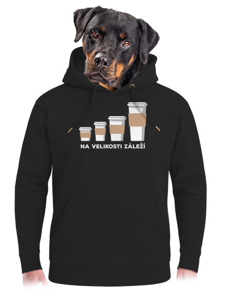 Na velikosti záleží unisex mikina premium Dark Black