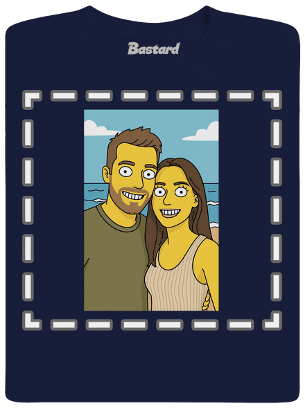 Simpsonovi z vlastní fotky pánské tričko Navy