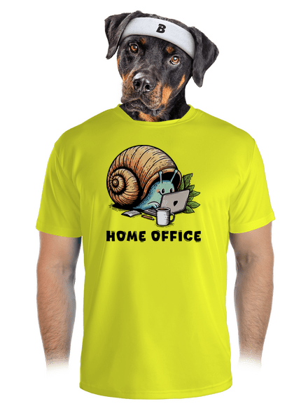 Šnekův home office pánské sportovní tričko Neon Yellow