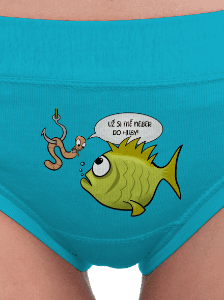 Ryba a žížala dámské kalhotky Turquoise