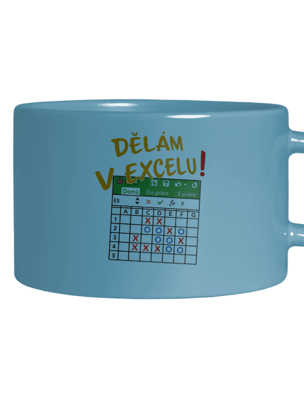 Dělám v Excelu hrnek makronka Blue Macaron