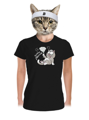 Macek a Micina dámské sportovní tričko Black