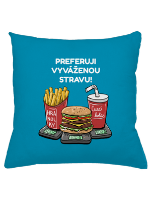 Vyvážená strava polštář Blue Turquoise