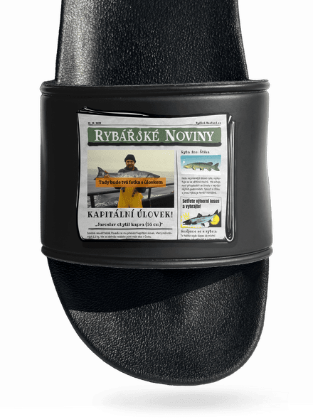 Rybářské noviny pantofle Black