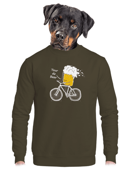 Tour de beer unisex mikina bez kapuce Urban Khaki