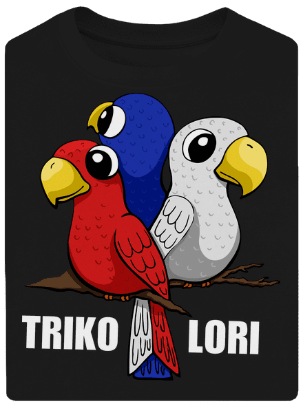Trikolori unisex tričko oversized Black