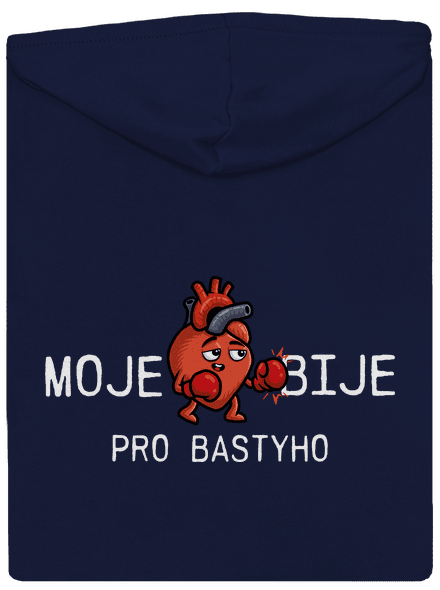 Moje srdce bije pánská mikina na zip Navy